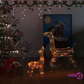vidaXL Famiglia di Renne di Natale 160 LED Colorati in Acrilico