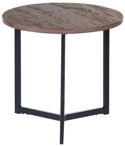 Tavolino in legno scuro e nero ⌀ 50 cm TIPPO Beliani