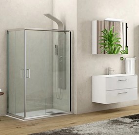 Box doccia dimensioni 140x80 vetro trasparente altezza 180cm K410 - KAMALU