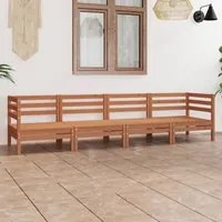 Set Divani da Giardino 4 pz Miele in Legno Massello di Pino 3082505