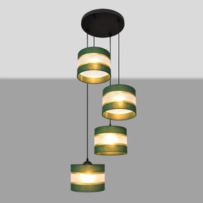 Lampadario a sospensione con filo HELEN 4xE27/15W/230V verde/oro