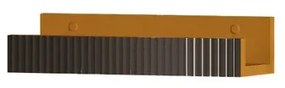 Mensola per bagno Niwa L 40 cm laccato opaco senape con vetro grigio carbone
