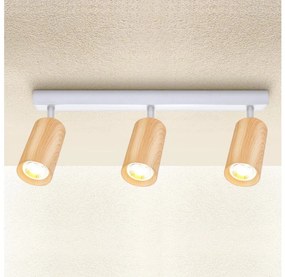 Brilagi - Faretto SELE 3xGU10/30W/230V bianco/decorazioni in rovere