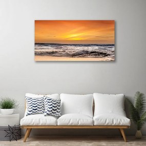 Quadro su tela Mare, sole, onde, paesaggio 100x50 cm