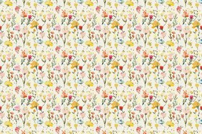 Carta da parati autoadesiva – Fiori gialli con tocco vintage