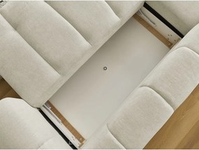 Divano angolare beige allungabile e con contenitore (penisola a sinistra/chaise lounge) Fuji – Bobochic Paris