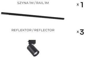 Zuma Line 3554 - Faretto per sistema a binario TORE 3xGU10/35W/230V nero