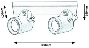 Rabalux - Faretto da muro da esterno 2xGU10/35W/230V IP44