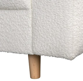 Divano angolare bianco in tessuto bouclé (angolo sinistro) Ariella - Ropez