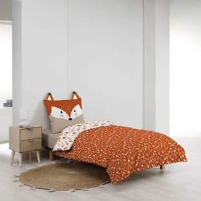 Set copripiumino e federa da bambini bianco/color terracotta in cotone per letto singolo 140x200 cm Roxy – douceur d'intérieur