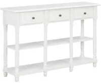 Tavolo Consolle Bianco 110x30x76 cm in Legno Multistratocod mxl 105814