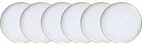 Servizio 6 piatti dessert 16 cm vetro cn bordo oro