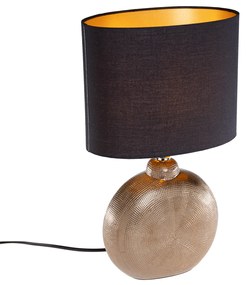 Lampada da tavolo rustica bronzo con nero 39 cm - Kygo