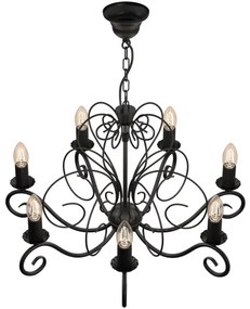 Lampadario a sospensione con catena MAURO 7xE14/60W/230V