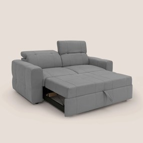 Kronos Divano con pouf estraibile poggiapiedi e poggiatesta reclinabili in morbida microfibra impermeabile T11 grigio