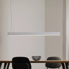 TK Lighting Lampada a sospensione Luxe LED, bianca, lunghezza 112,5 cm, metallo, 4.000