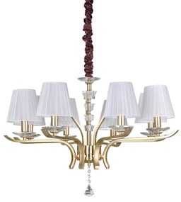 Lampadario Classico Pegaso Metallo Ottone 8 Luci E14