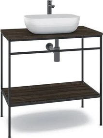 Mobile bagno da terra con lavabo L 80 x H 92 x P 45.5 cm marrone per vasca centrale Outline