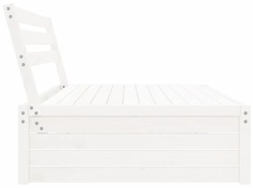 Divano centrale giardino bianco 120x80cm legno massello pino