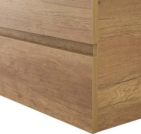 Mobile bagno sospeso 100 cm rovere naturale completo con lavabo Nadia