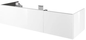 Mobile da bagno sospeso sotto lavabo L 135 x H 32 x P 48 cm bianco laccato opaco, 2 cassetti SENSEA Neo, Maniglie acquistabili separatamente