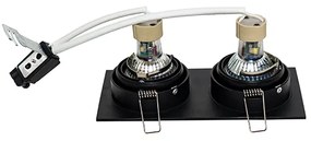 Faretto da incasso quadrato nero orientabile a 2 luci - Chuck