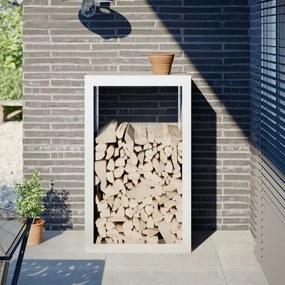 Rastrelliera Per Legna Da Ardere Bianca 60x40x100 Cm İn Acciaio /
