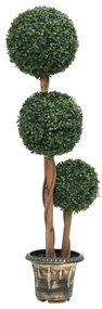Pianta Di Bosso Artificiale A Sfera Con Vaso Verde 119 Cm /