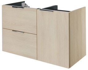 Mobile da bagno sospeso sotto lavabo L 105 x H 64 x P 48 cm rovere chiaro, 2 cassetti 1 anta SENSEA Neo
