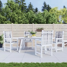Cuscini Per Sedia 4 Pz A Quadri Grigi 100x50x3cm Tessuto Oxford /