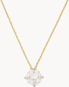 Collana in argento con ciondolo in oro bianco e zirconia Splendeur