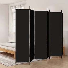 Divisorio A 6 Pannelli Nero 300x200 Cm İn Tessuto /