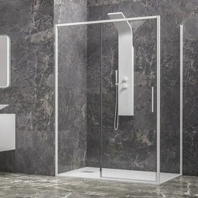 Cabina doccia 80x110 colore bianco vetro 6mm altezza 200h | KLA-4000W - KAMALU