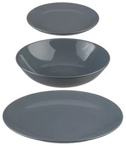 Servizio di Piatti Secret de Gourmet Grigio Ceramica 18 Pezzi