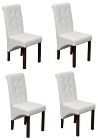Sedie Da Pranzo 4 Pz Bianche İn Similpelle /