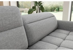 Divano angolare grigio allungabile/con contenitore (con penisola a sinistra/a L) e rivestimento in velluto Barea – ELTAP