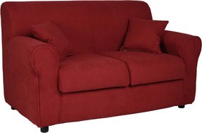 Divano 2 posti in tessuto sfoderabile VERONA 150 cm tinta unita BORDEAUX