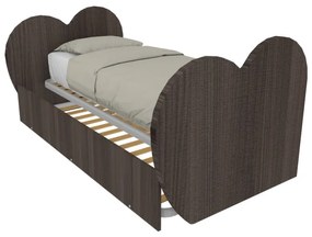 CUPIDODBR - Letto cameretta singolo con testata e pediera a cuore 80x190 con secondo letto estraibile .Reti incluse