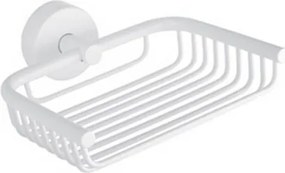 Kamalu - Portasapone a griglia design sospeso in acciaio inox bianco opaco | Monde-B