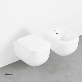 Ceramica Cielo "Enjoy" Coppia Di Sanitari Sospesi Con Brida Bianco Lucido