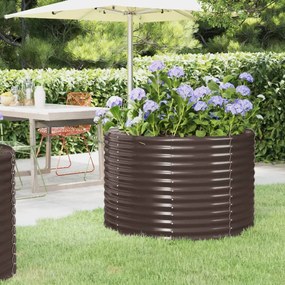 Letto Giardino Acciaio Verniciato Polvere 100x100x68 Cm Marrone /