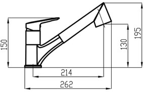 Novaservis - Rubinetto cucina METALIA con doccetta estraibile, cromo lucido
