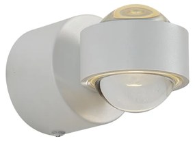 Lampada da parete di design bianca con LED IP44 - Lens