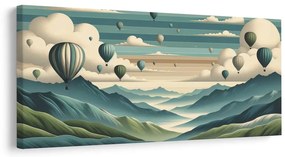 Quadro su tela – Volo in mongolfiera sopra le cime