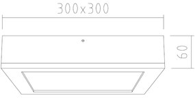 APLED - Plafoniera LED QUADRA LED/24W/230V quercia