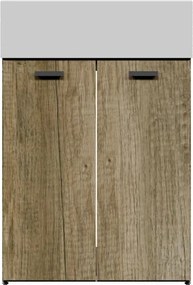 Mobile da bagno a terra 60x50x h82,5 cm cm rovere naturale, 2 ante COLAVENE Nobu