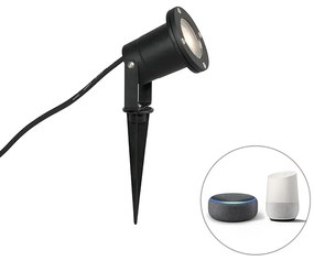 Faretto a picchetto industriale intelligente nero con WiFi GU10 IP65 - Basic