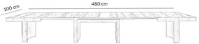 Tavolo JESOLO in legno nobilitato bianco consumato allungabile 180&#215;100 cm &#8211; 480&#215;100 cm