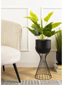 Vaso da fiori in metallo LOFT 46x20 cm nero