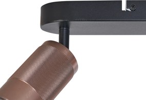 Faretto da soffitto arrotondato bronzo scuro 3 luci regolabile - Veerle